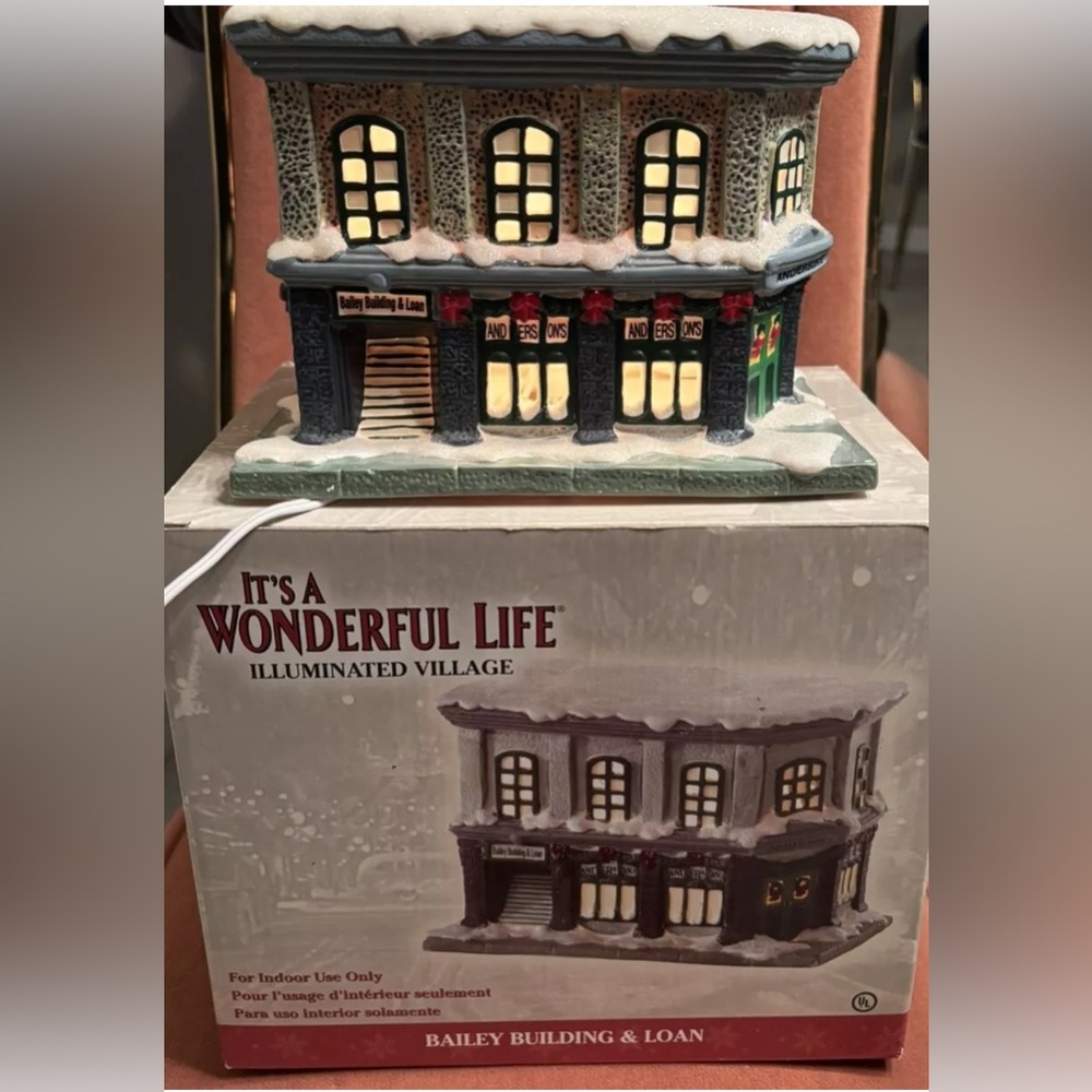 Enesco It’s A Wonderful Life Illuminated Village – Bailey Building & Loan